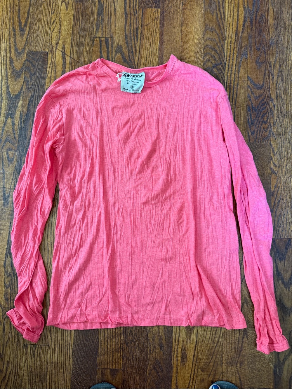 Lightweight Pink Long Sleeve Crewneck Tee
